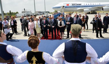 Belgrad, Sırbistan. 17 Haziran 2016. Çin Devlet Başkanı Xi Jinping