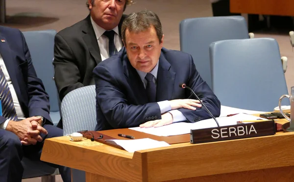 Нью-Йорк, США. 25 августа 2016 года. Заседание Совета Безопасности 7760 Миссия Организации Объединенных Наций по делам временной администрации в Косово — стоковое фото