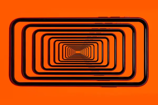 Titokzatos Szürreális Optikai Illúzió Közelkép Modern Okostelefon Elszigetelt Háttér Buja — Stock Fotó