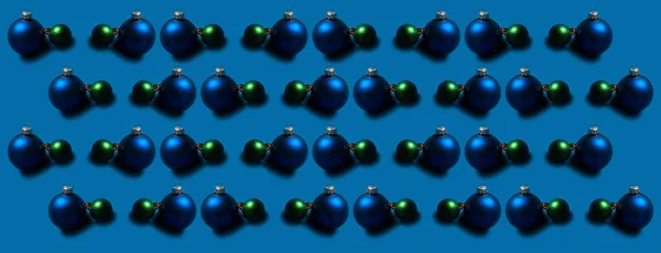 Patrón Panorámico Juguetes Árbol Navidad Sobre Fondo Azul — Foto de Stock