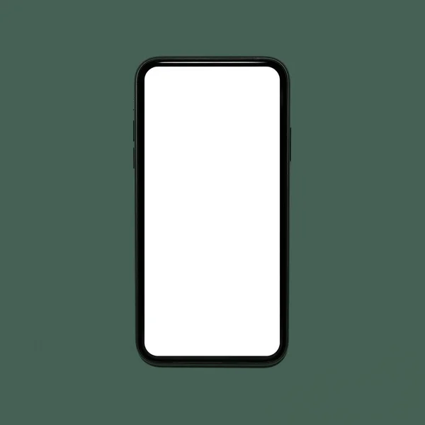 Close Smartphone White Mockup Background Tidewater Green Color — Stock fotografie