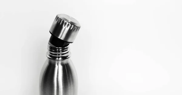 Close Bottle Neck Open Cap White Background Copy Space Gunakan — Stok Foto