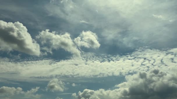 Sfondo Naturale Cielo Blu Nuvole Nella Soleggiata Giornata Estiva — Video Stock
