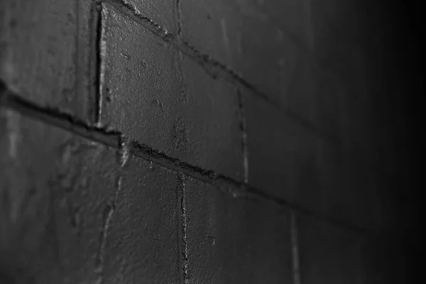 Крупный План Естественного Абстрактного Фона Черной Текстурированной Кирпичной Стены — стоковое фото