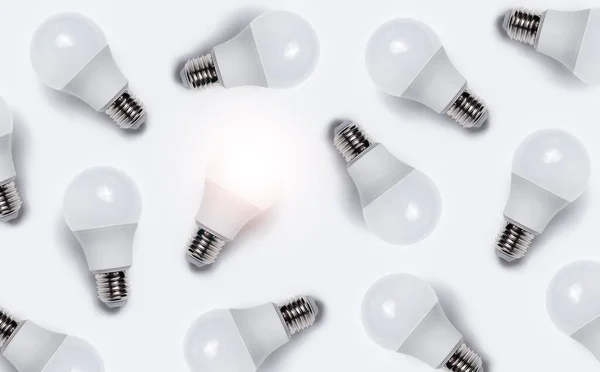 Pattern Luminous Bulb Other Lights Bulbs Creative Idea Concept — Stock Photo, Image