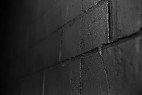 Крупный План Абстрактного Фона Текстурированной Черной Кирпичной Стены Темное Фото — стоковое фото