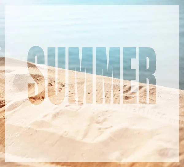 Summer Concept Text Background Sea Beach — Photo