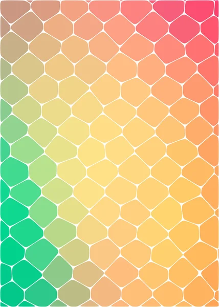 Nid d'abeille à travers les couleurs vert orange rose — Image vectorielle