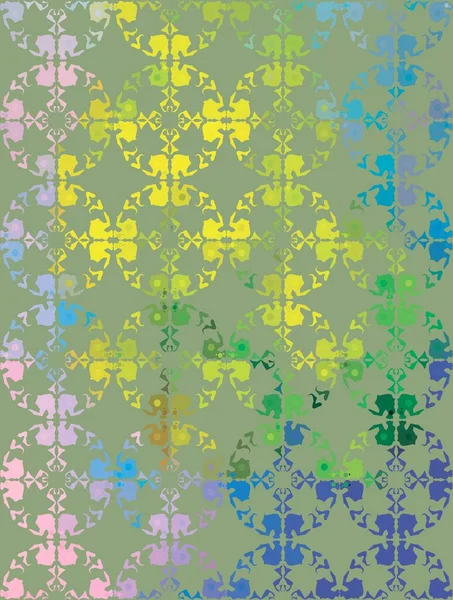 Abstrakter Vektor Digital Stilisiertes Gelbes Blaues Und Grünes Bild Mixed — Stockvektor