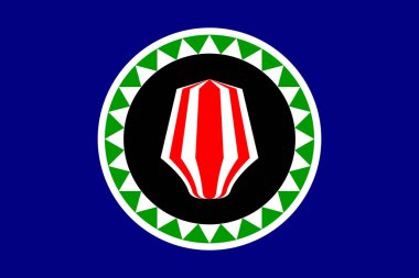 Bougainville bayrağında kırmızı, beyaz ve yeşil alanlarda simgesel amblemler var. Birlik, kültür ve bölgesel özerkliği simgeler.
