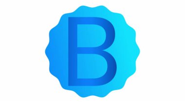 Dairesel bir şekil içinde elektrik mavisi gradyanı olan 3B vektör harfi B şık. Modern alfabe tasarımı şeffaf bir arkaplanda izole edilmiş, logolar, markalar, posterler, dijital tipografi ve yaratıcı tasarım projeleri için mükemmel..