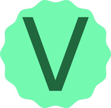 Modern ve zarif harf V vektörü şık bir yazı tipinde oluşturuldu. Logo tasarımı, tipografi sanatı, eğitim materyalleri, markalaşma projeleri ve dekoratif alfabe çizimleri için mükemmel..