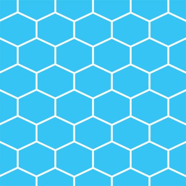 Modern geometrik tasarımlı kusursuz mavi altıgen desenli vektör. Özgeçmiş, web tasarımı, grafik projeleri ve dijital sanat eserleri için mükemmel. Temiz, minimalist ve çok yönlü..