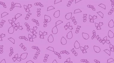 Kalpler, trapezoidler, üçgenler ve su damlaları gibi soyut geometrik tasarım elementleri. Arkaplan, şablon, baskı tasarımları ve dijital projeler için çok yönlü.