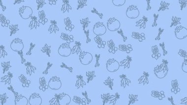 Mavi arka planda sebzeler. Gıda blogları, tarif kartları, sağlık ve beslenme ile ilgili tasarımlar ve çiftçi pazarı reklamları için mükemmel..