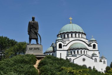 Belgrad, Sırbistan, 15 Haziran 2017. - Saint Sava Kilisesi, dünyanın en büyük Ortodoks kiliselerinden biri, Belgrad, Sırbistan