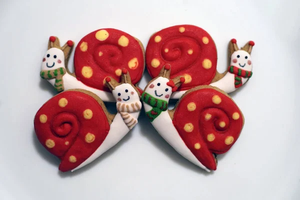 Una Colección Galletas Miel Hechas Mano Forma Caracol — Foto de Stock