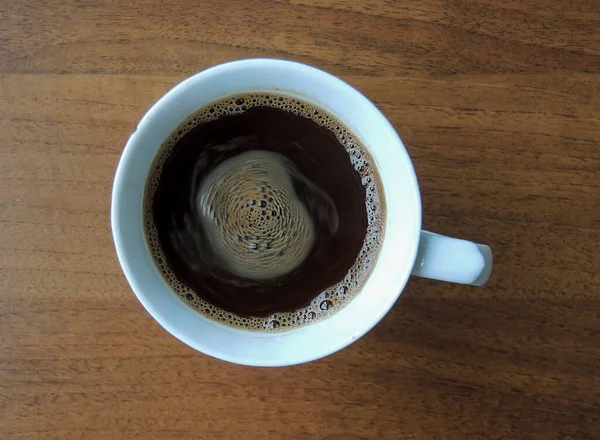 Tasse Kaffee Draufsicht Wirbel — Stockfoto