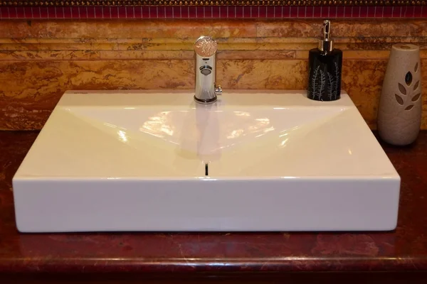 Bathroom Sink Liquid Soap Fragrance Freshener — Stock Photo, Image