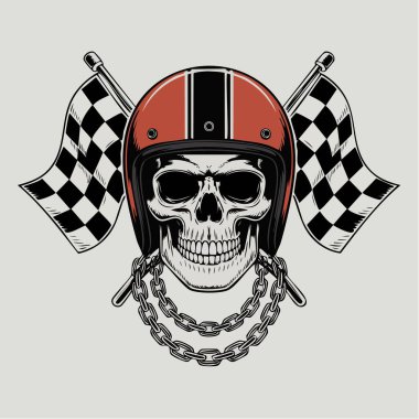 Kafatası zincirli bir kask takıyor ve ana hedef olarak yarış bayraklarını geçiyor.