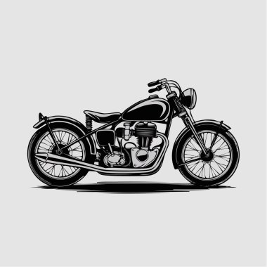 Motor iskeleti ve krom detaylarını vurgulayan klasik bir motosikleti kapat