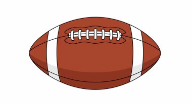 Beyaz bağcıklı ve beyaz çizgili kahverengi bir Amerikan futbolu.