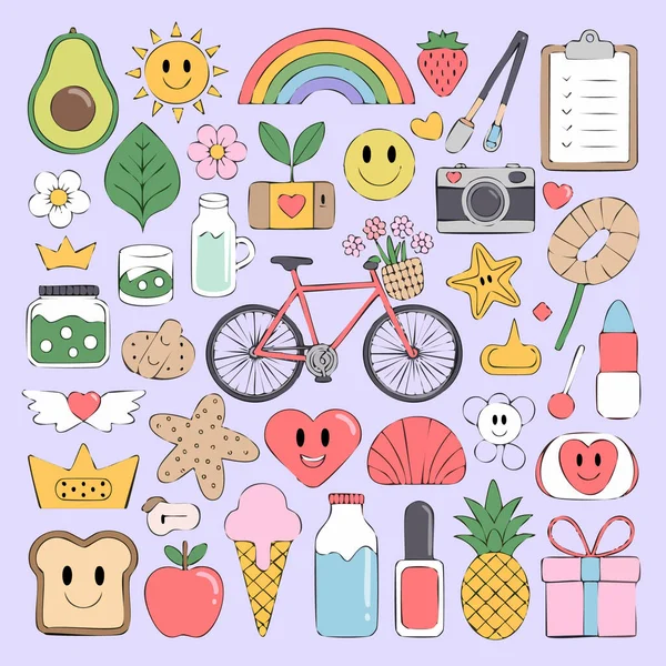 Canlı bir illüstrasyon, etrafında renkli karalamalar bulunan ana konu olarak bir bisikleti gösteriyor.