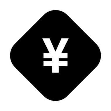 Yuvarlak Elmas Finans Arkaplanlı Siyah Yen Para Birimi Simgesi