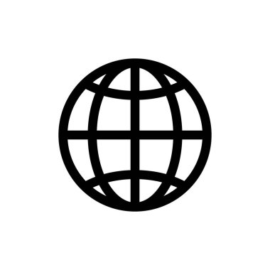 İnternet, ağlar ve dünya çapında dijital altyapıyı sembolize eden küresel bağlantı simgesi