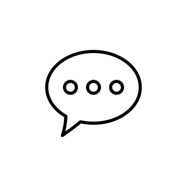 Noktalar simgesi olan konuşma balonu, konuşmayı, konuşmayı ve dijital platformlarda mesajlaşmayı temsil eder.