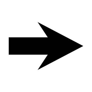 İleri Hareket ve Yönlendirme için Kalın Siyah Sağ Ok Simgesi Simgesi