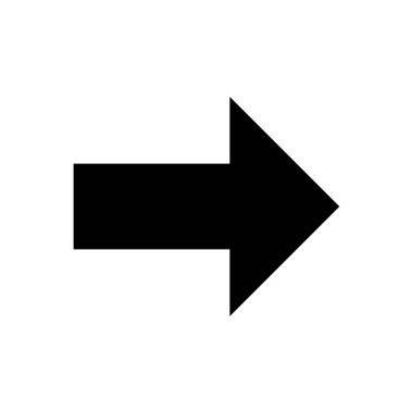 Basit Siyah Ok Simgesi Sağı, Yönlendirme ve Yönlendirme Grafikleri İçin Gerekli