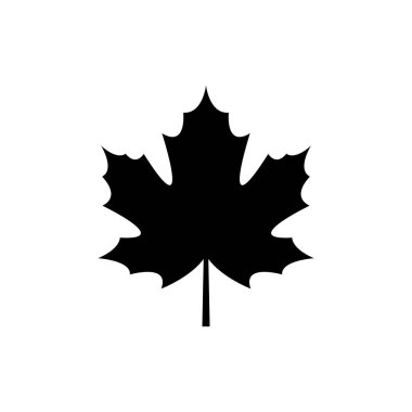 Kanada akçaağaç yaprağının ikonik siyah silueti