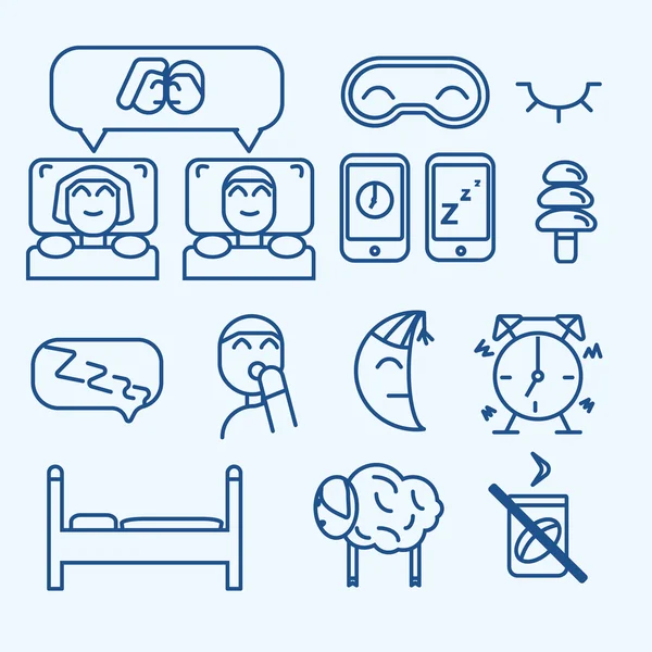 İzole vektör uyku kavramı Icons set
