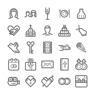 Set - düğün anahat simgesini