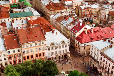 Lviv eski şehir görünümünü