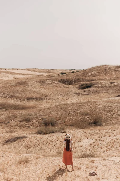 Пустельний Пейзаж Суха Трава Жовтий Пісок — стокове фото