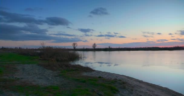 Cais Pesca Madeira River Lake Pond Shore Cênica Pitoresca Sunset — Vídeo de Stock