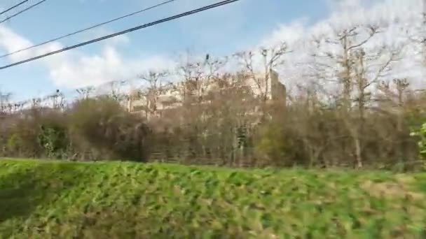Cestování Pařížskou Příměstskou Železnicí Pohled Rer Vlakového Okna Pohybující Železnici — Stock video