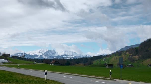 Bela Paisagem Country Road Green Valley Ennetmoos Suíça Europa — Vídeo de Stock