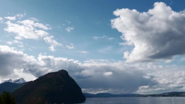 Lago Lucerna Alpi Svizzera Europa Vista Dalla Macchina Muoversi Sulla — Video Stock