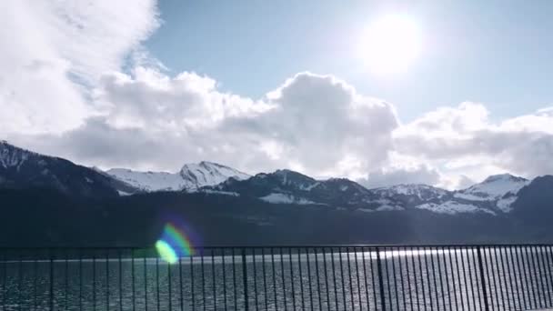 Mountain Lake Lucerna Alpes Suíça Europa Vista Para Fora Carro — Vídeo de Stock