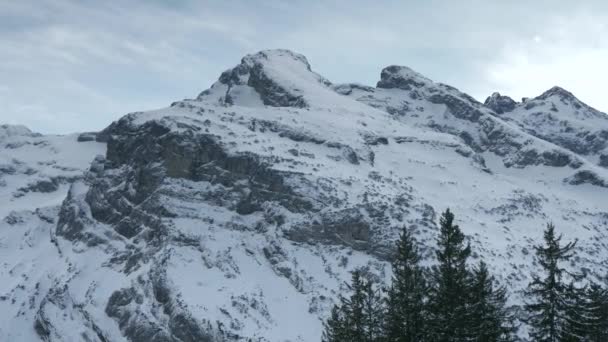 Hoch Geissberg Picturesque Swiss Alps Scenic Snowcapped Mountain Peaks Switzerland — Stock Video