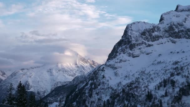 Hoch Geissberg Picturesque Swiss Alps Scenic Snowcapped Mountain Peaks Switzerland — Stock Video