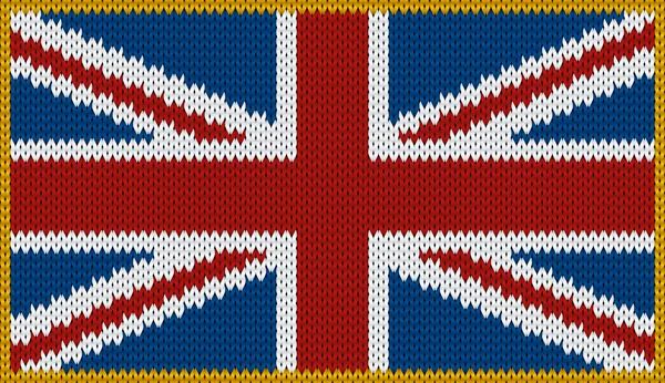 Design of knitted badge of Great Britain - United Kingdom, UK, GB, GBR - flag. — Stock Vector