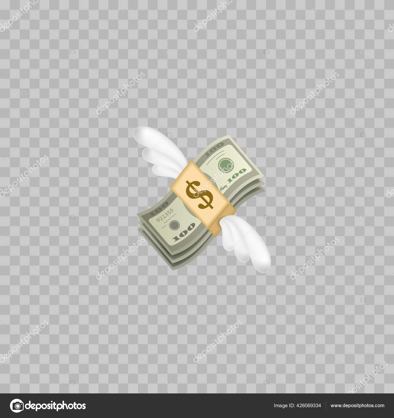 翼でお金の絵文字を飛んで ドルのスタック ベクトル ストックベクター C 13kovtun Gmail Com