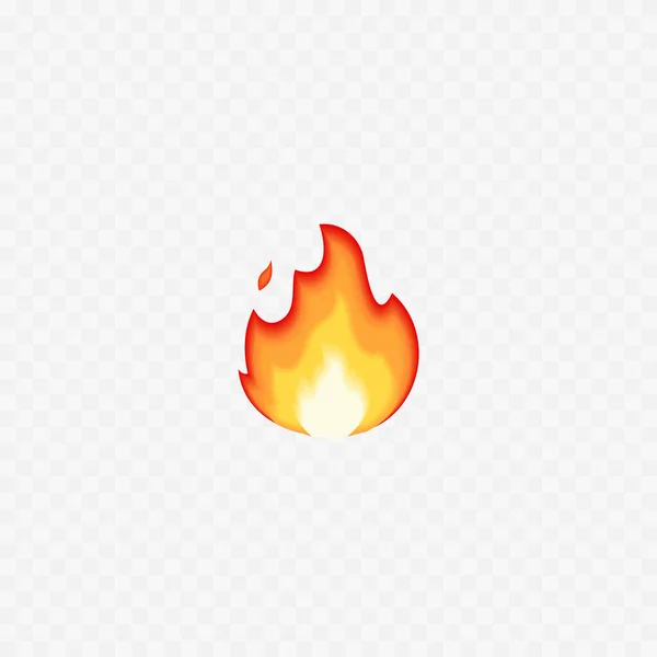 Feu emoji. Des flammes de feu. Isolé sur blanc. Icône 3D réaliste. Vecteur — Image vectorielle