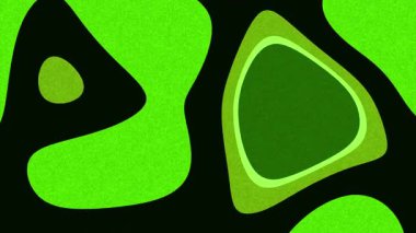 Kusursuz soyut yeşil ve siyah organik şekiller hareket tasarımı için döngü arkaplan animasyonu.