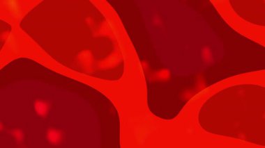 Yumuşak Organik Eğrilerle Yumuşak Eriyen Kırmızı ve Turuncu Sıvı oluşumlar, Sıcak Gradyan Dalgalar ve Zarif Soyut Görsel Tasarımlar için Akış Hareketi.