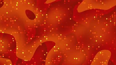 Dinamik Kırmızı ve Turuncu Sıvı Parçacık Akışı Parlak Organik Dokular ve Modern Yaratıcı Arkaplanlar İçin Enerji Sıcaklığı Özeti Hareketi.